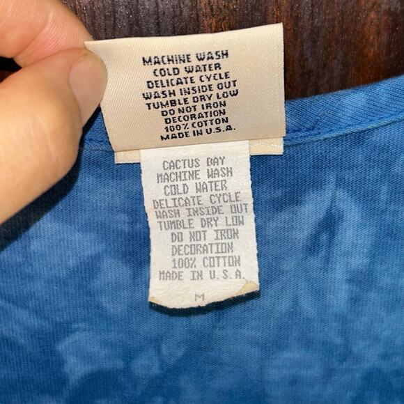 Vintage Cactus Bay Womens Blue Tie Dye Maxi Dress Kokopelli Medium southwestern - Picture 7 of 12